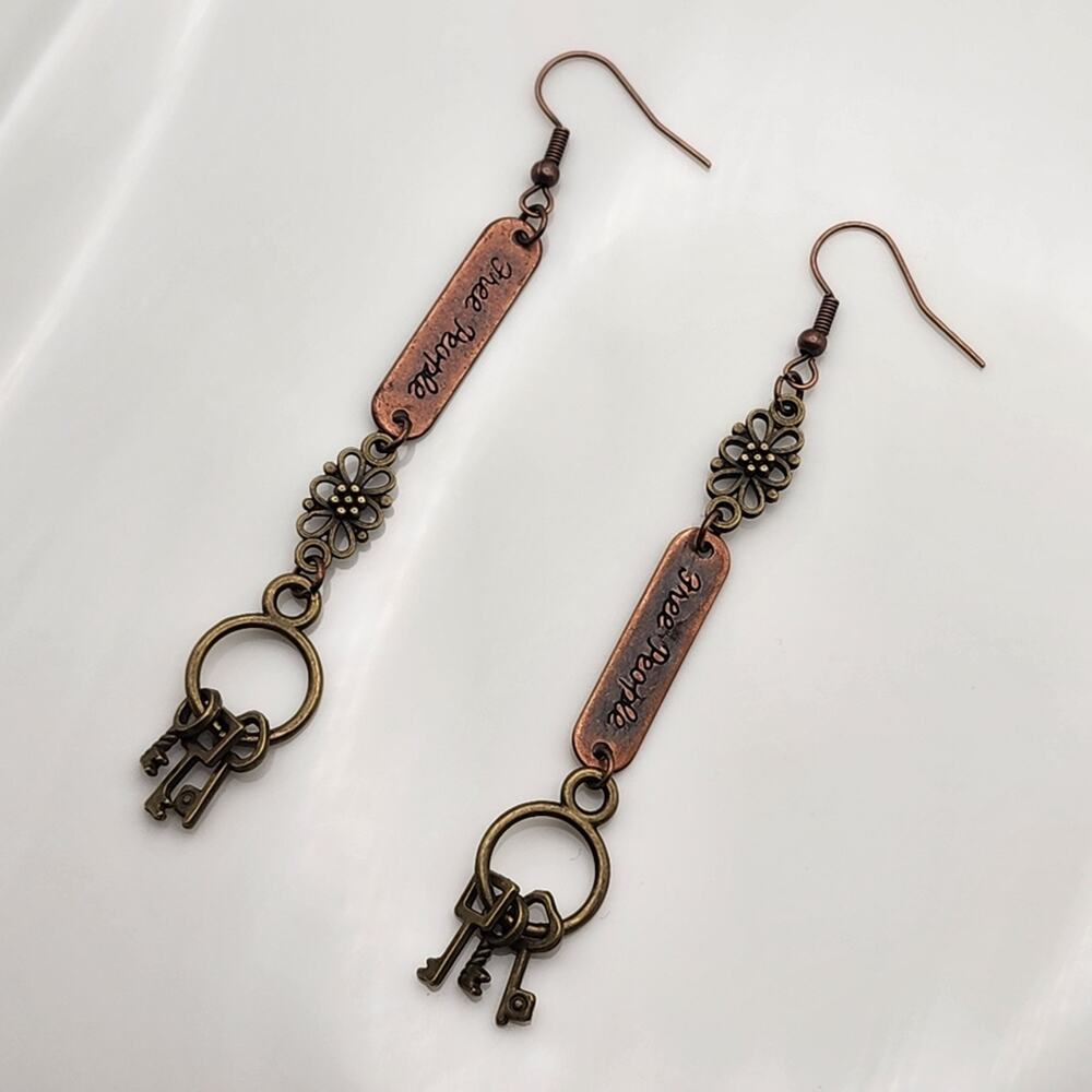 Keeper's Secret Free People Mismatched Key Earrings - Picture 9 of 10